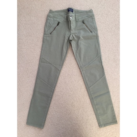 American Eagle Olive Moto Pants Size 4 - Picture 7 of 8